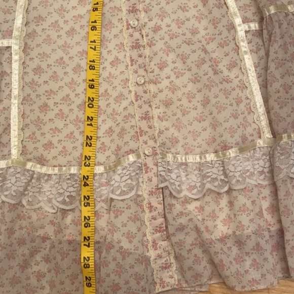 🍬ISO🍬Gunne Sax Gunnies pink Lavender calico floral Cottagecore Skirt💕 - Picture 6 of 8